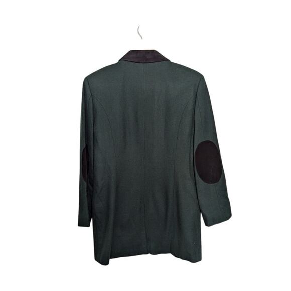 Vintage Maurices Suede Wool Emerald Green Blazer Jacket 90s Y2K Retro Workwear - Picture 4 of 9